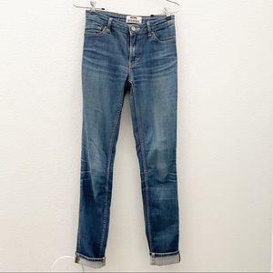 Acne studios flex raw reform skinny jeans 24 x 32